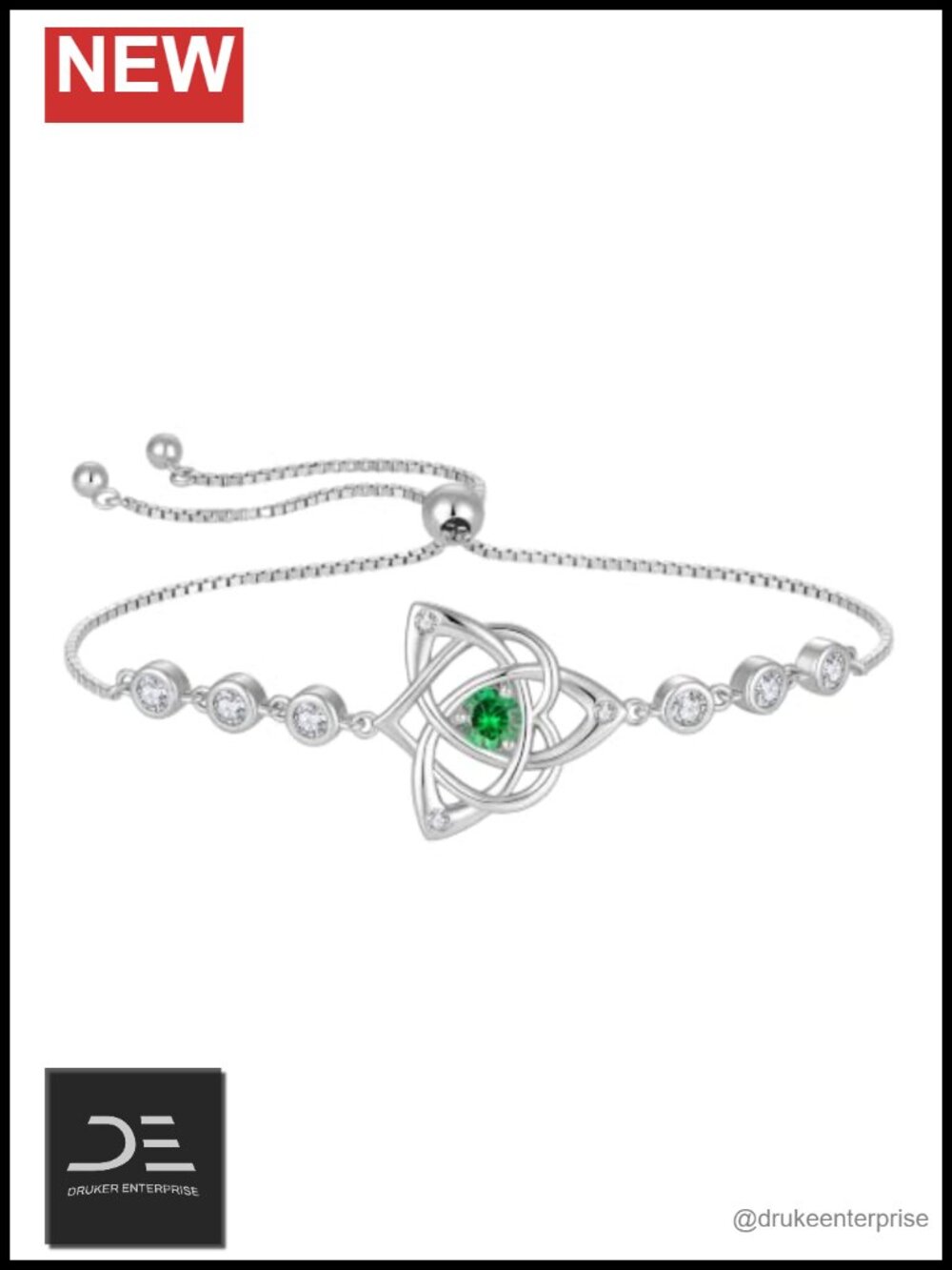 STARCHENIE Celtic Knot Bracelet 925 Sterling Silver Trinity Love Knot CZ Bolo